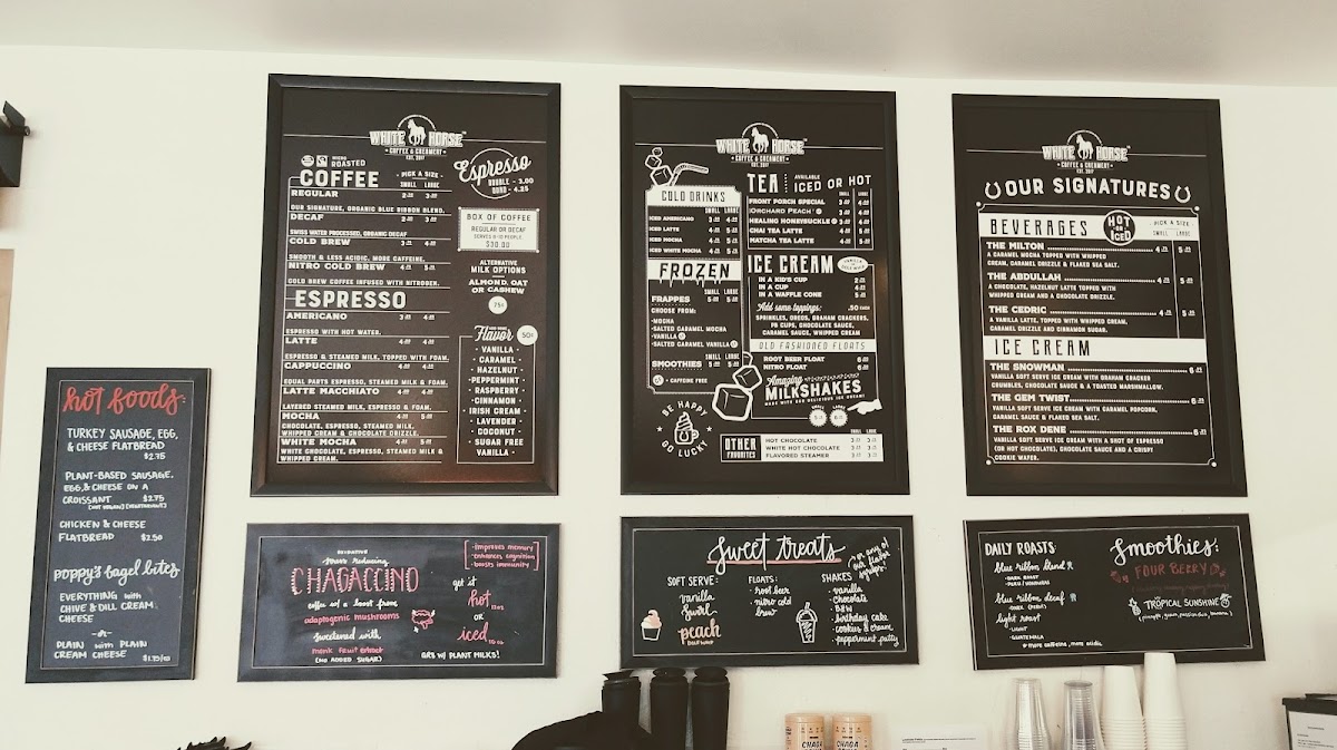 Menu White Horse Coffee & Creamery-1